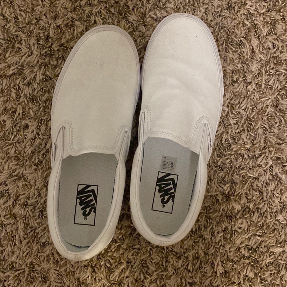 White slip on vans